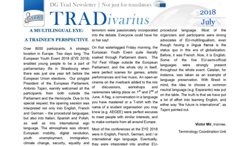 A multilingual EYE: a trainee A multilingual EYE: a trainee